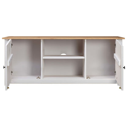 Tv-Kast Panama Range 20X40X50 Cm Massief Grenenhout Wit