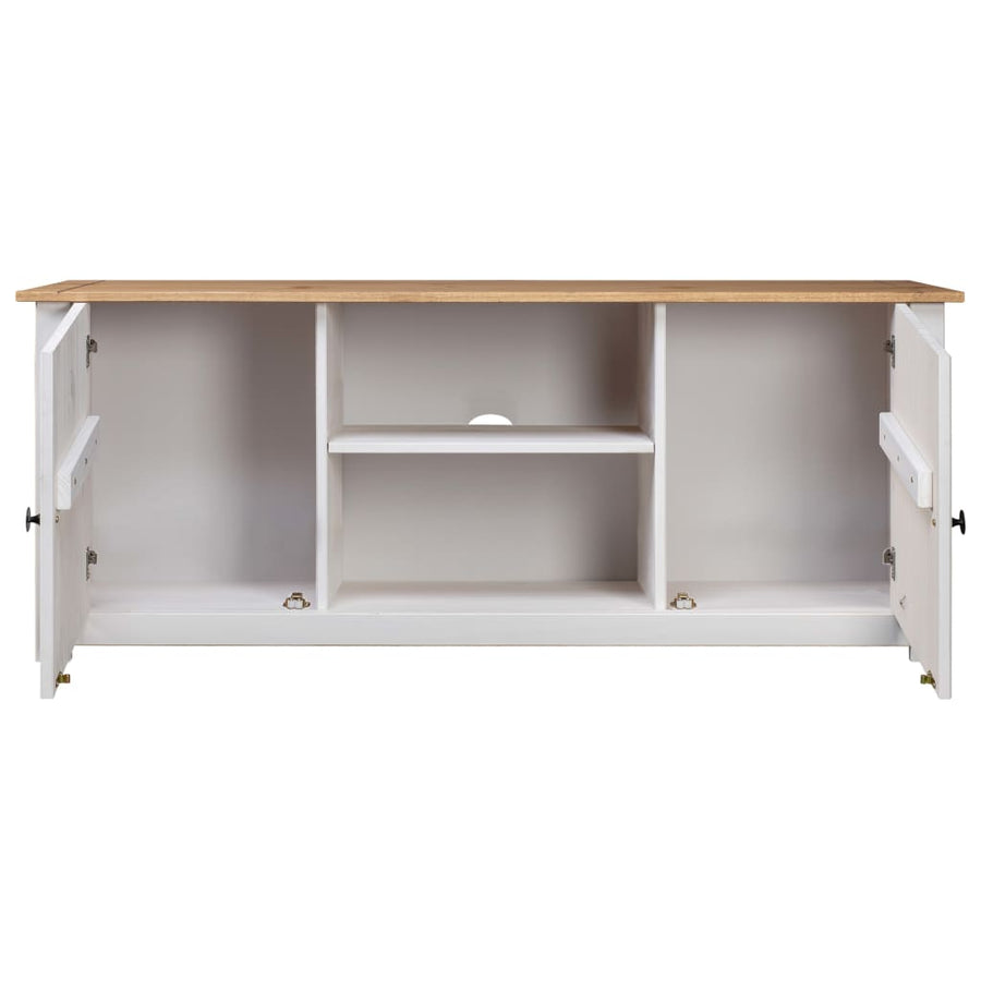 Tv-Kast Panama Range 20X40X50 Cm Massief Grenenhout Wit