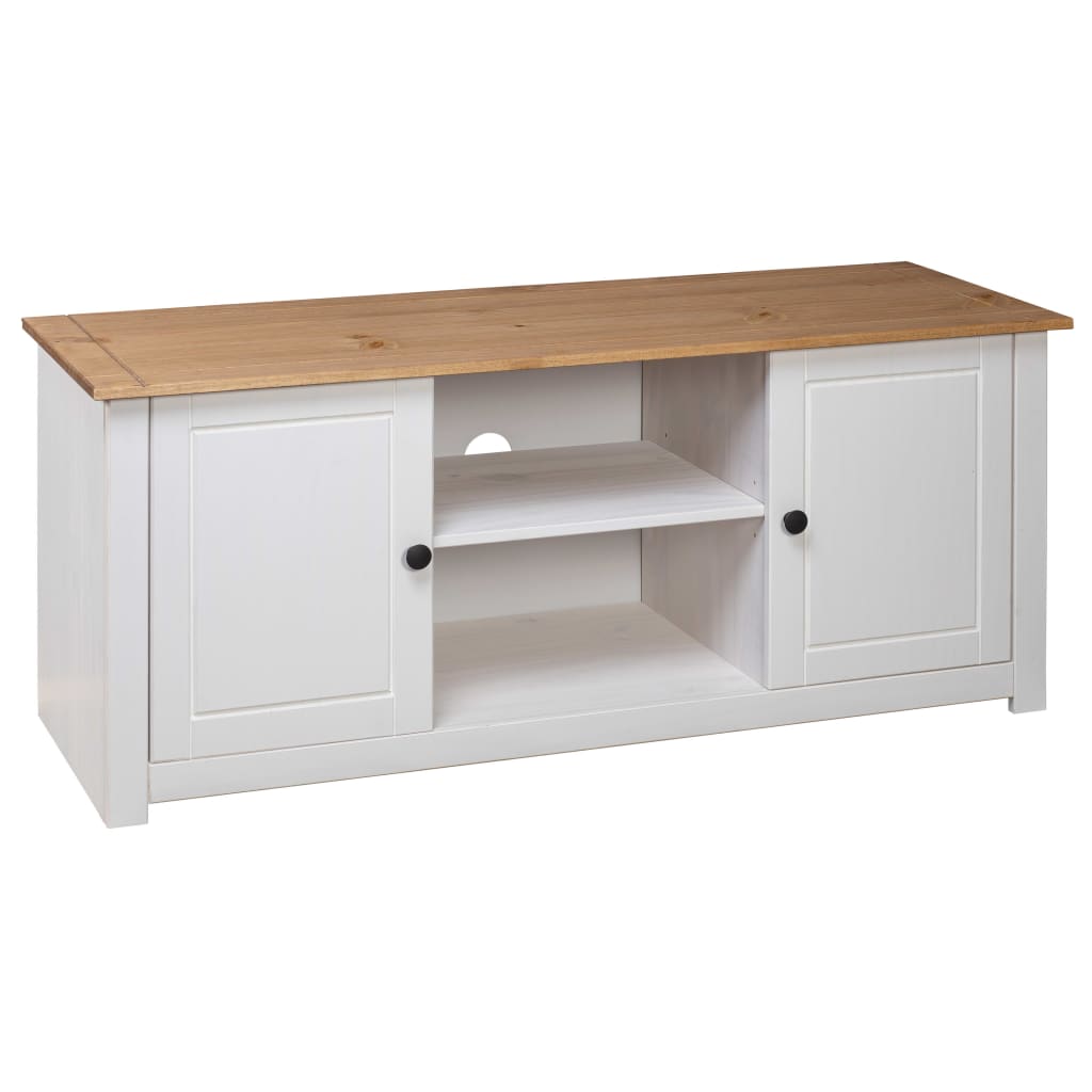 Tv-Kast Panama Range 20X40X50 Cm Massief Grenenhout Wit