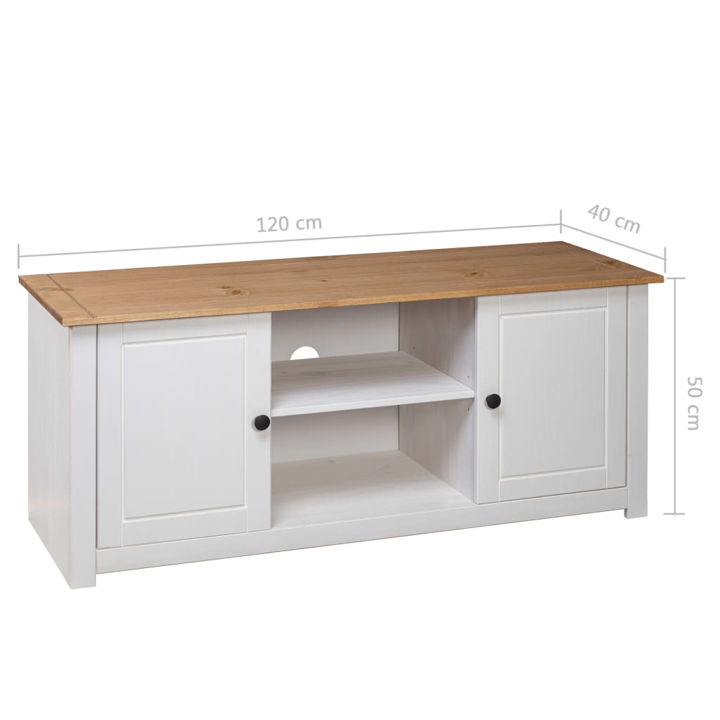 Tv-Kast Panama Range 20X40X50 Cm Massief Grenenhout Wit