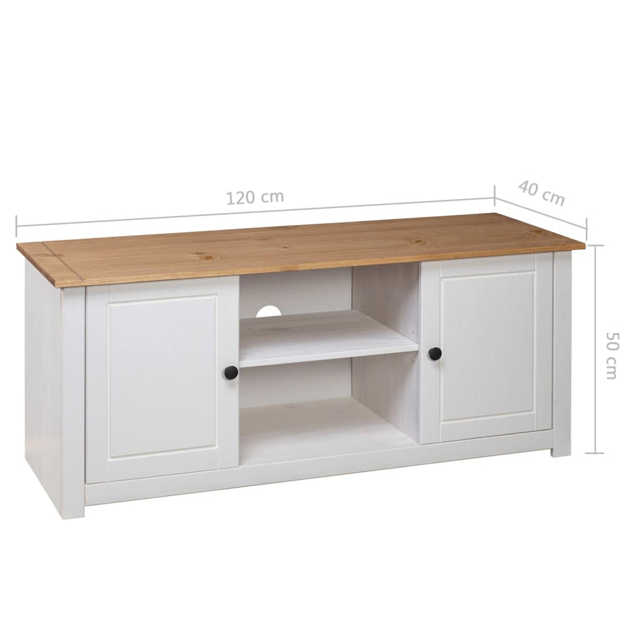 Tv-Kast Panama Range 20X40X50 Cm Massief Grenenhout Wit