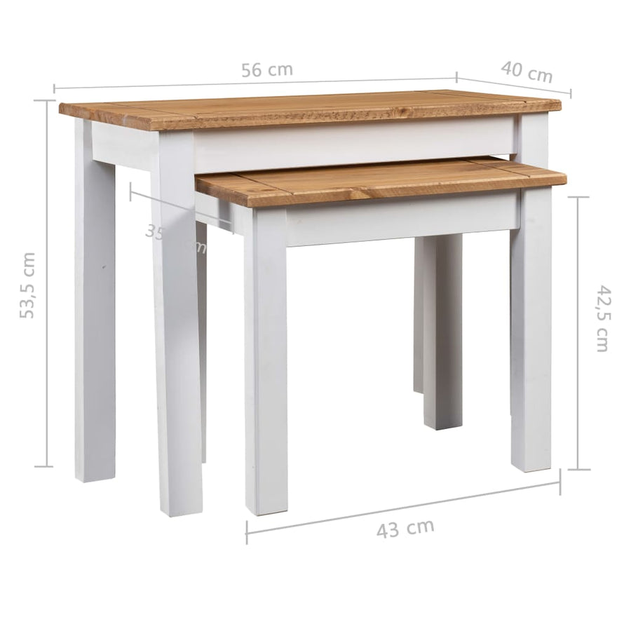 -Delige Tafeltjesset Panama Range Massief Grenenhout Wit