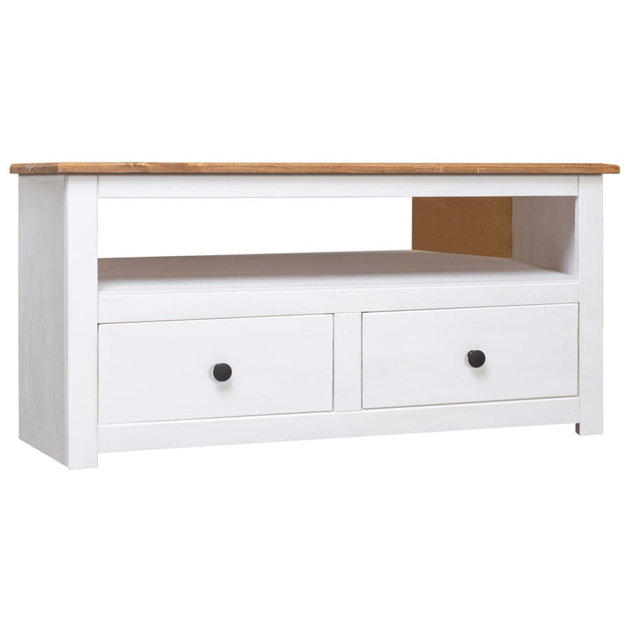Tv-Hoekkast Panama Range 93X49X49 Cm Massief Grenenhout Wit