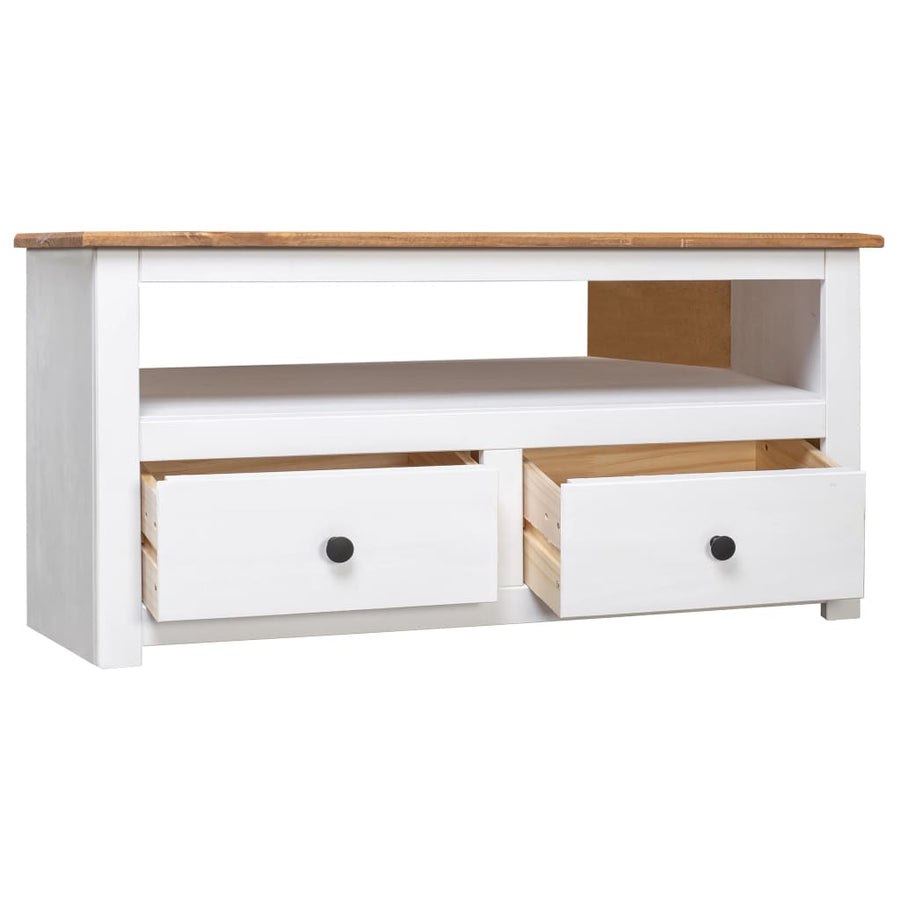 Tv-Hoekkast Panama Range 93X49X49 Cm Massief Grenenhout Wit