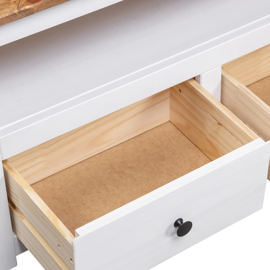 Tv-Hoekkast Panama Range 93X49X49 Cm Massief Grenenhout Wit