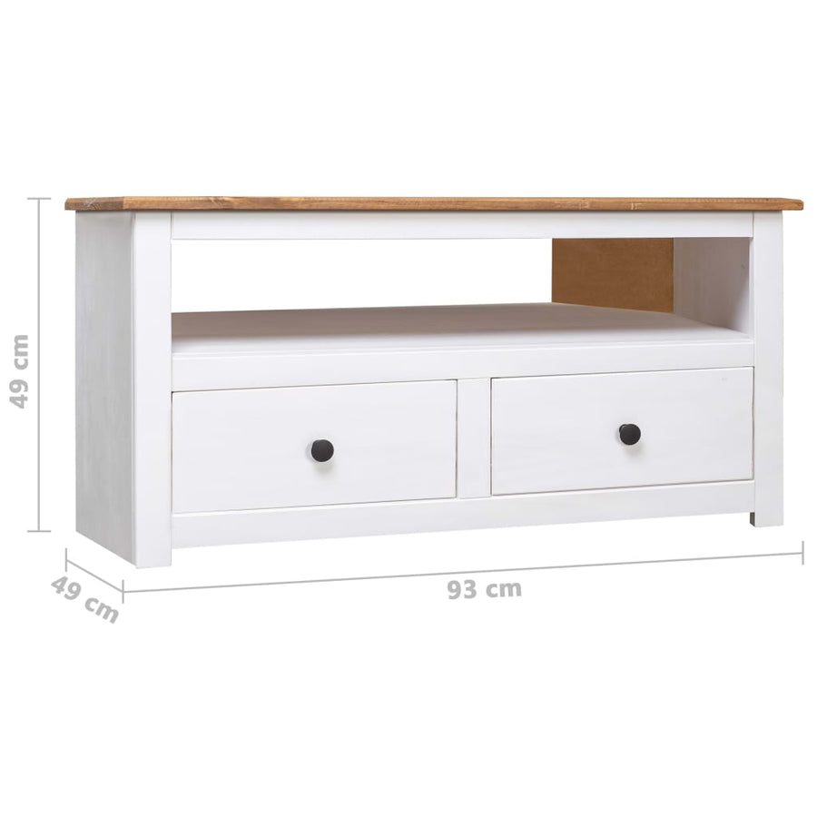 Tv-Hoekkast Panama Range 93X49X49 Cm Massief Grenenhout Wit