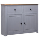 Dressoir 93x40x80 cm massief grenenhout grijs