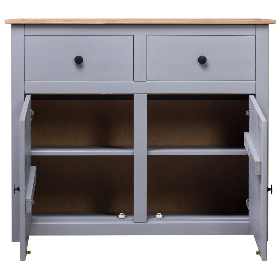 Dressoir Panama Range 93X40X80 Cm Massief Grenenhout Grijs