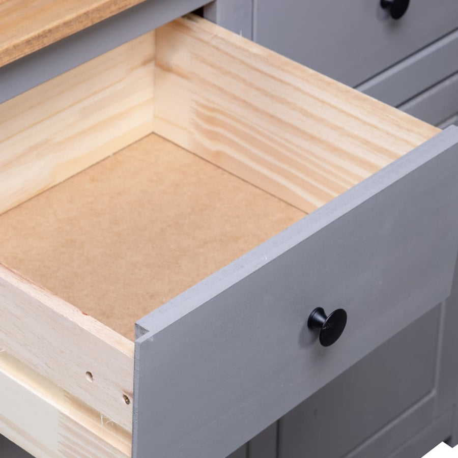 Dressoir Panama Range 93X40X80 Cm Massief Grenenhout Grijs