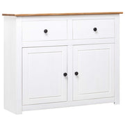 Dressoir massief grenenhout 93x40x80 cm wit