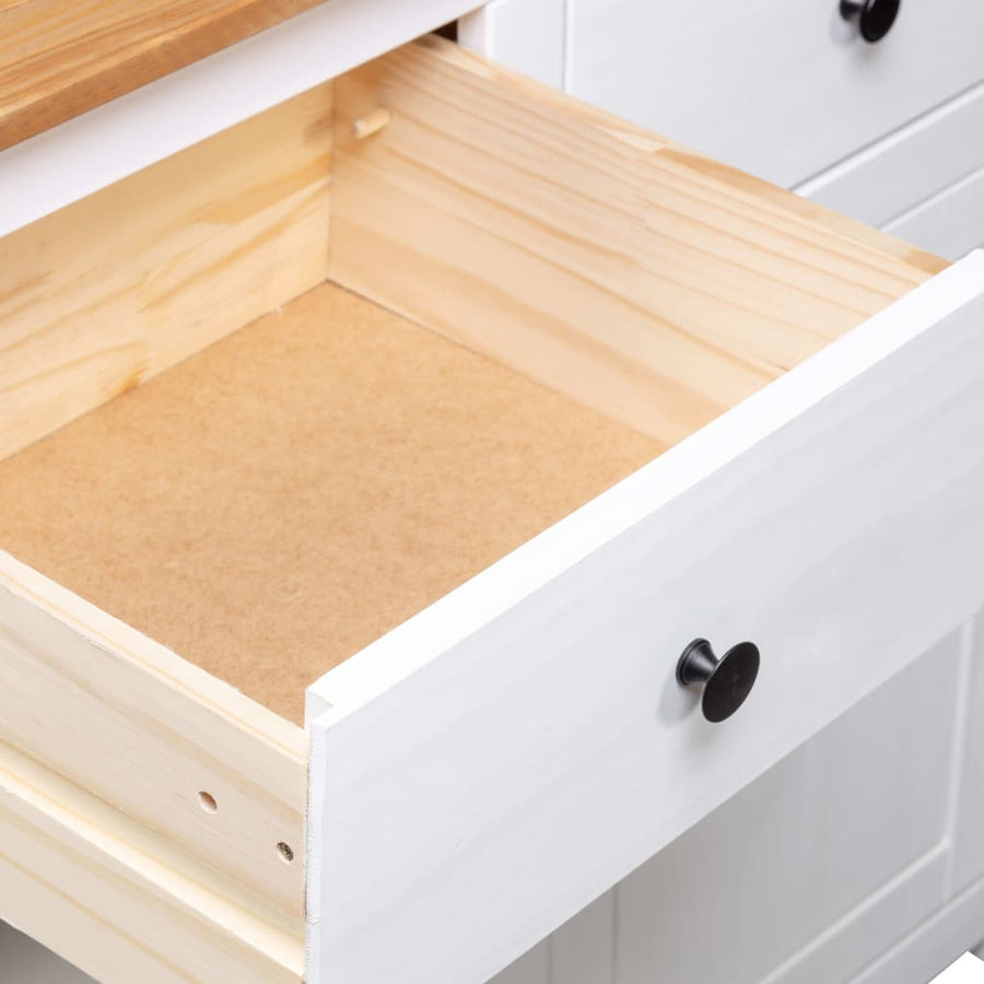 Dressoir Panama Range 93X40X80 Cm Massief Grenenhout Wit