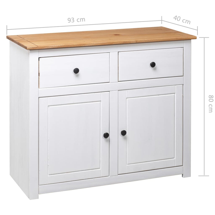 Dressoir Panama Range 93X40X80 Cm Massief Grenenhout Wit
