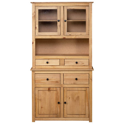 Hoge Kast Panama Range 93X40,5X80 Cm Massief Grenenhout Bruin