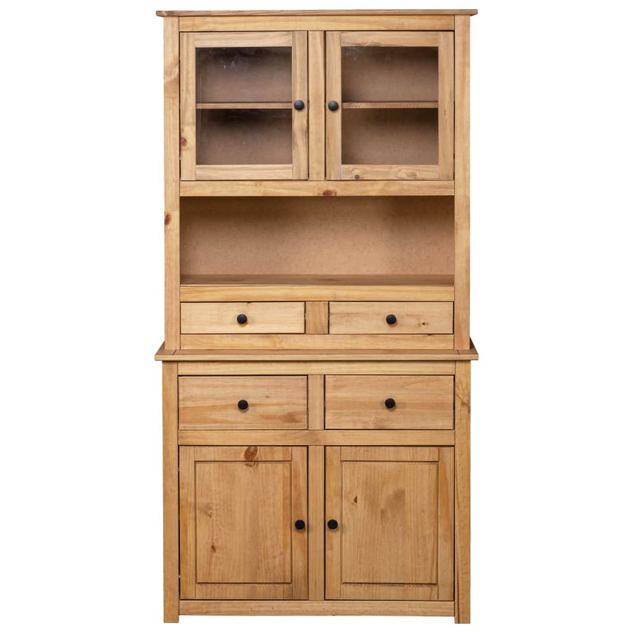 Hoge Kast Panama Range 93X40,5X80 Cm Massief Grenenhout Bruin