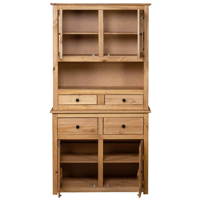 Hoge Kast Panama Range 93X40,5X80 Cm Massief Grenenhout Bruin