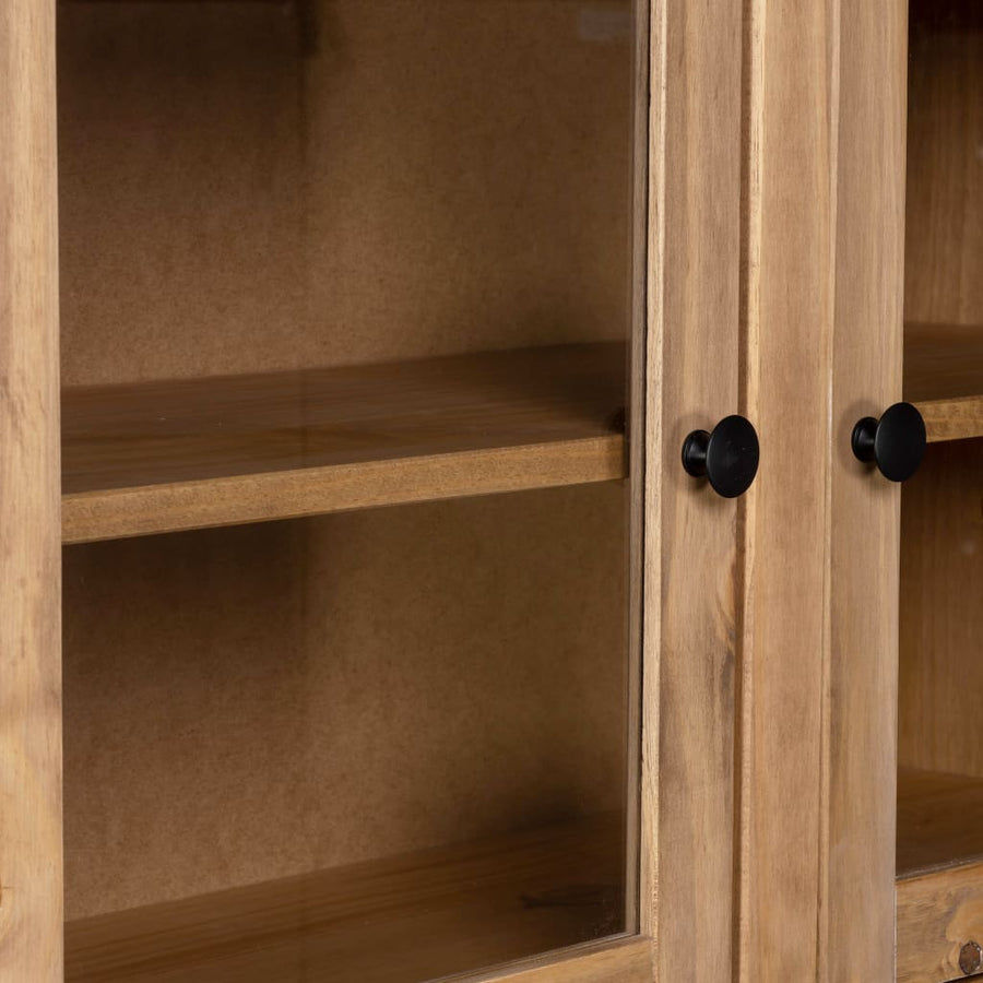 Hoge Kast Panama Range 93X40,5X80 Cm Massief Grenenhout Bruin