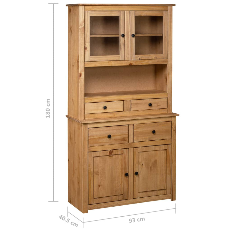 Hoge Kast Panama Range 93X40,5X80 Cm Massief Grenenhout Bruin