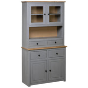 Hoge kast 93x40,5x180 cm massief grenenhout grijs