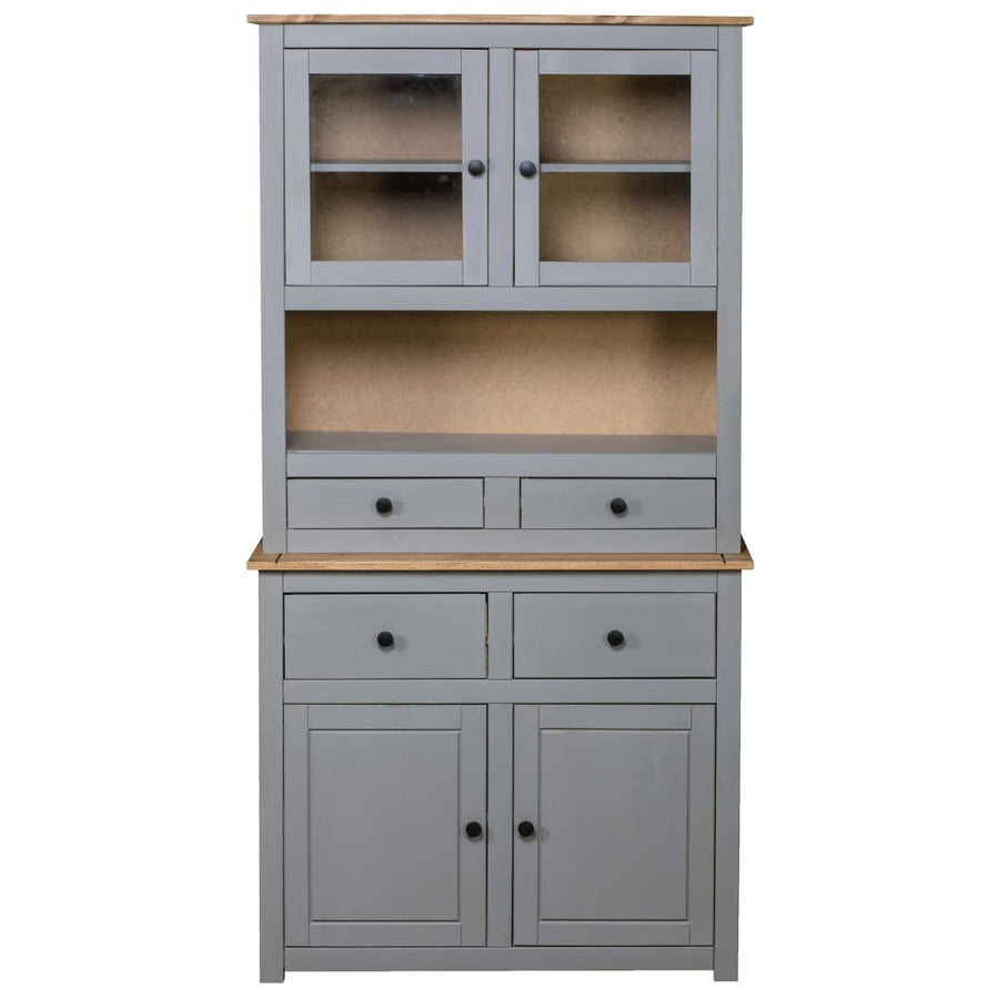 Hoge Kast Panama Range 93X40,5X80 Cm Massief Grenenhout Grijs