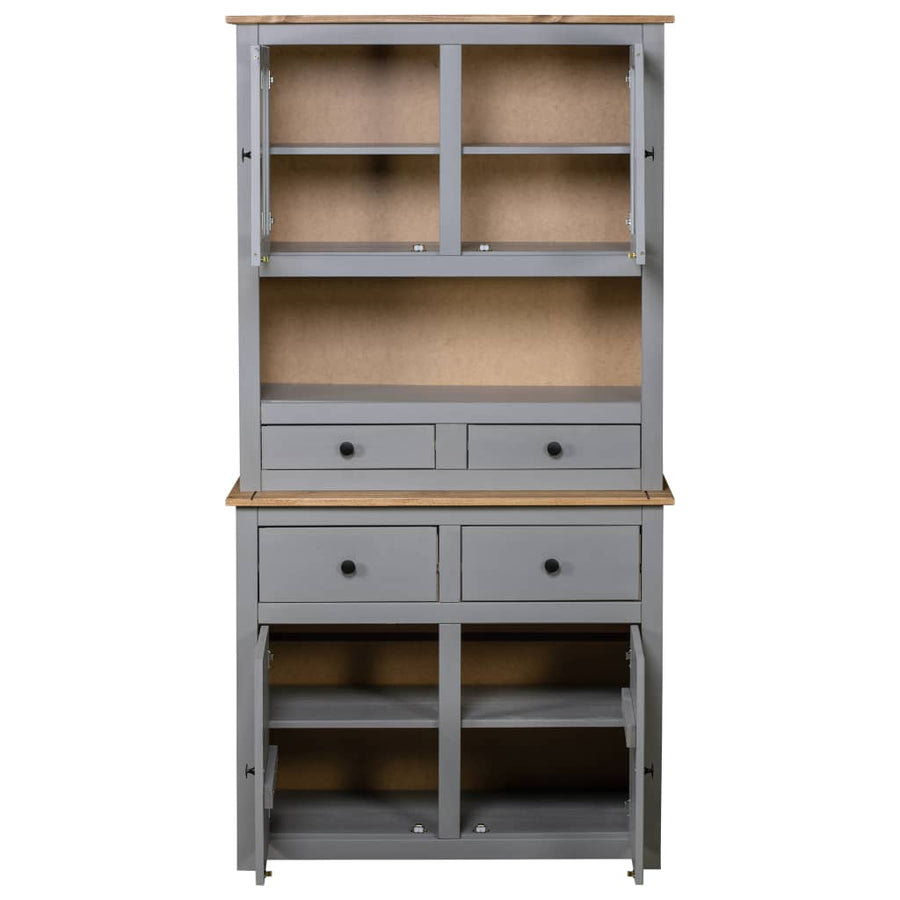 Hoge Kast Panama Range 93X40,5X80 Cm Massief Grenenhout Grijs