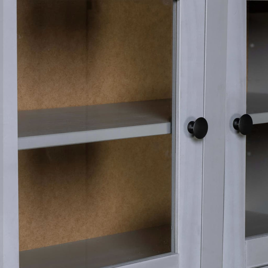 Hoge Kast Panama Range 93X40,5X80 Cm Massief Grenenhout Grijs