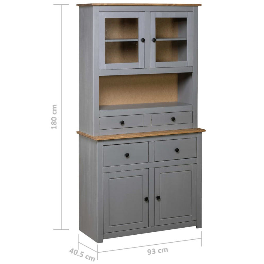 Hoge Kast Panama Range 93X40,5X80 Cm Massief Grenenhout Grijs