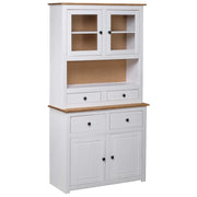 Hoge kast massief grenenhout 93x40,5x180 cm wit