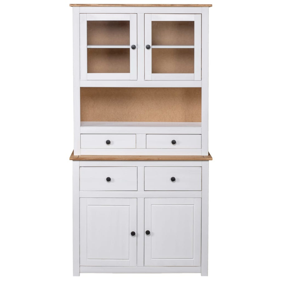 Hoge Kast Panama Range 93X40,5X80 Cm Massief Grenenhout Wit