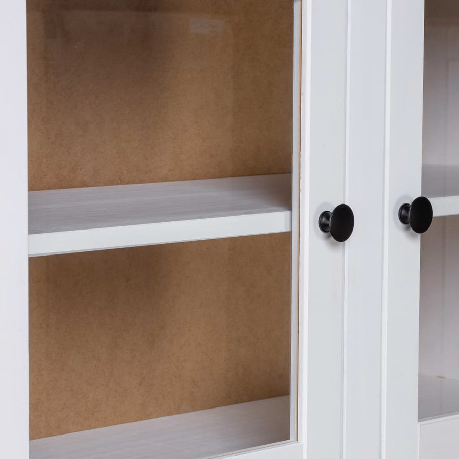 Hoge Kast Panama Range 93X40,5X80 Cm Massief Grenenhout Wit