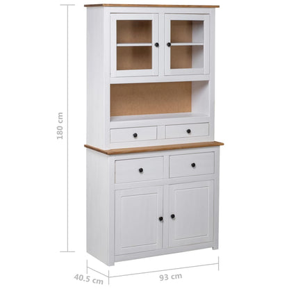 Hoge Kast Panama Range 93X40,5X80 Cm Massief Grenenhout Wit