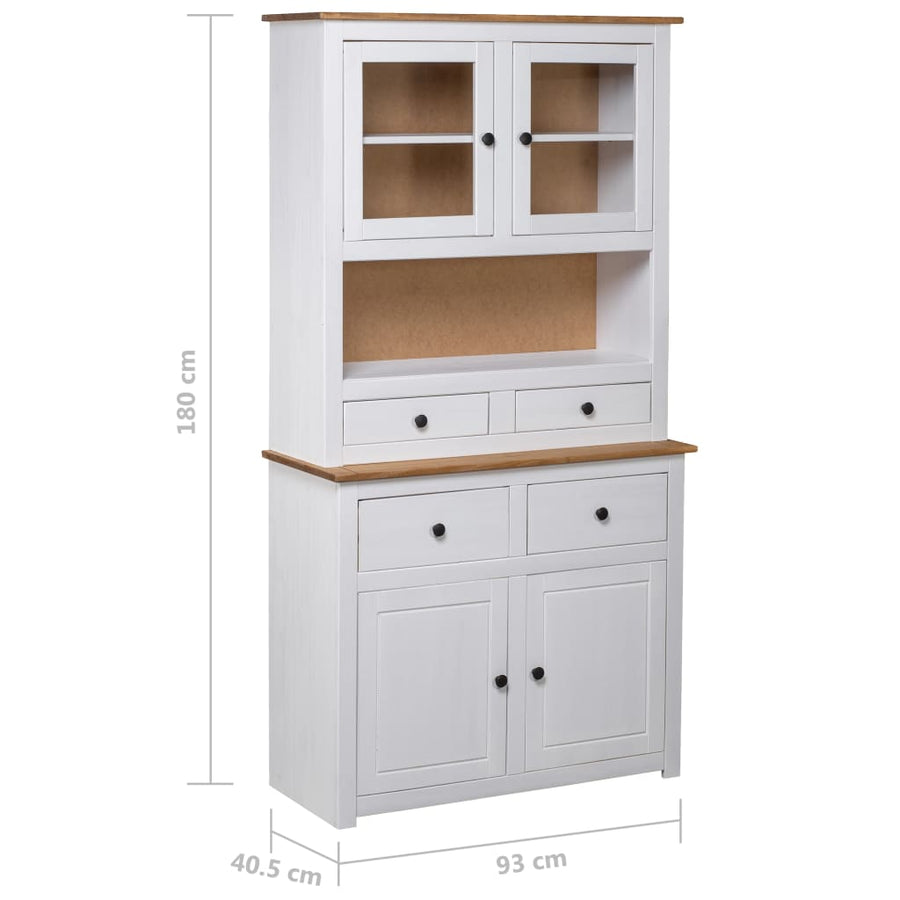 Hoge Kast Panama Range 93X40,5X80 Cm Massief Grenenhout Wit