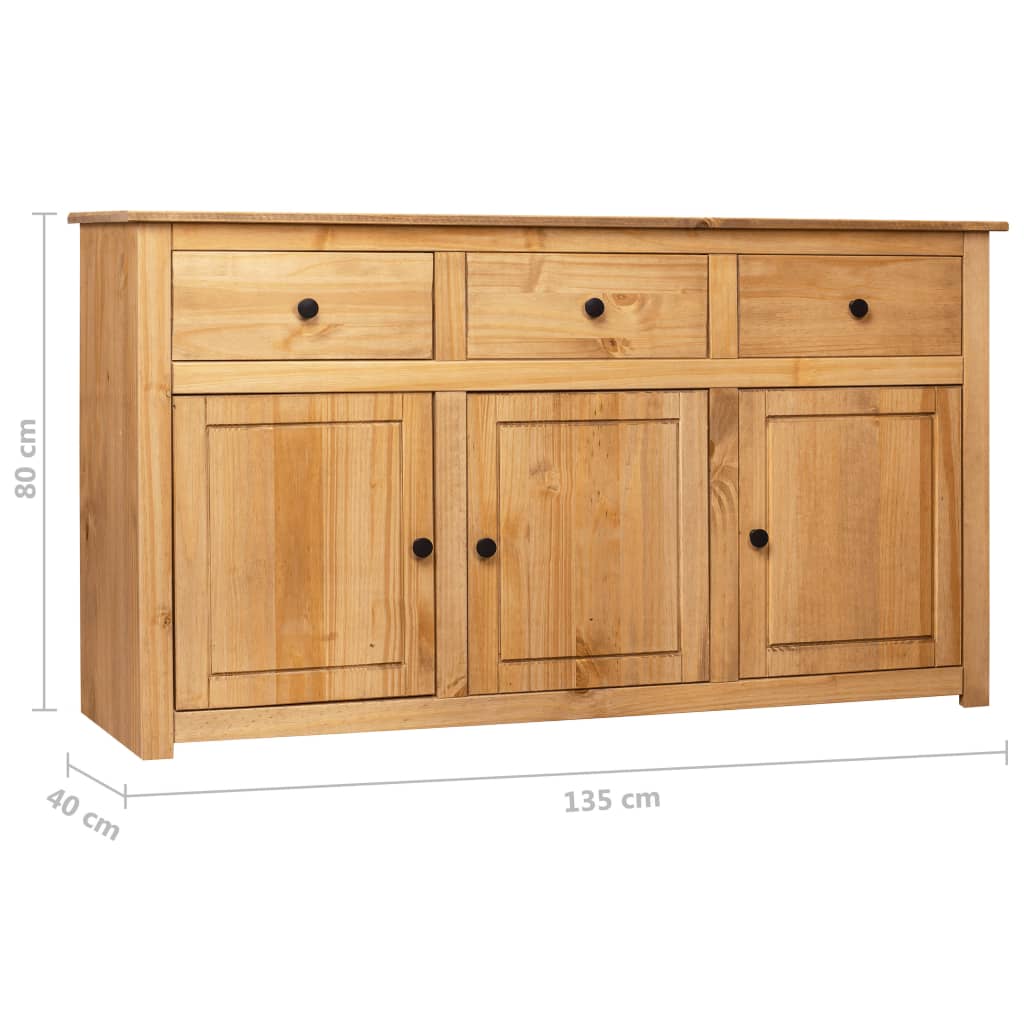 Dressoir Panama Range 35X40X80 Cm Massief Grenenhout Bruin