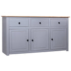 Dressoir Panama Range 35X40X80 Cm Massief Grenenhout Grijs