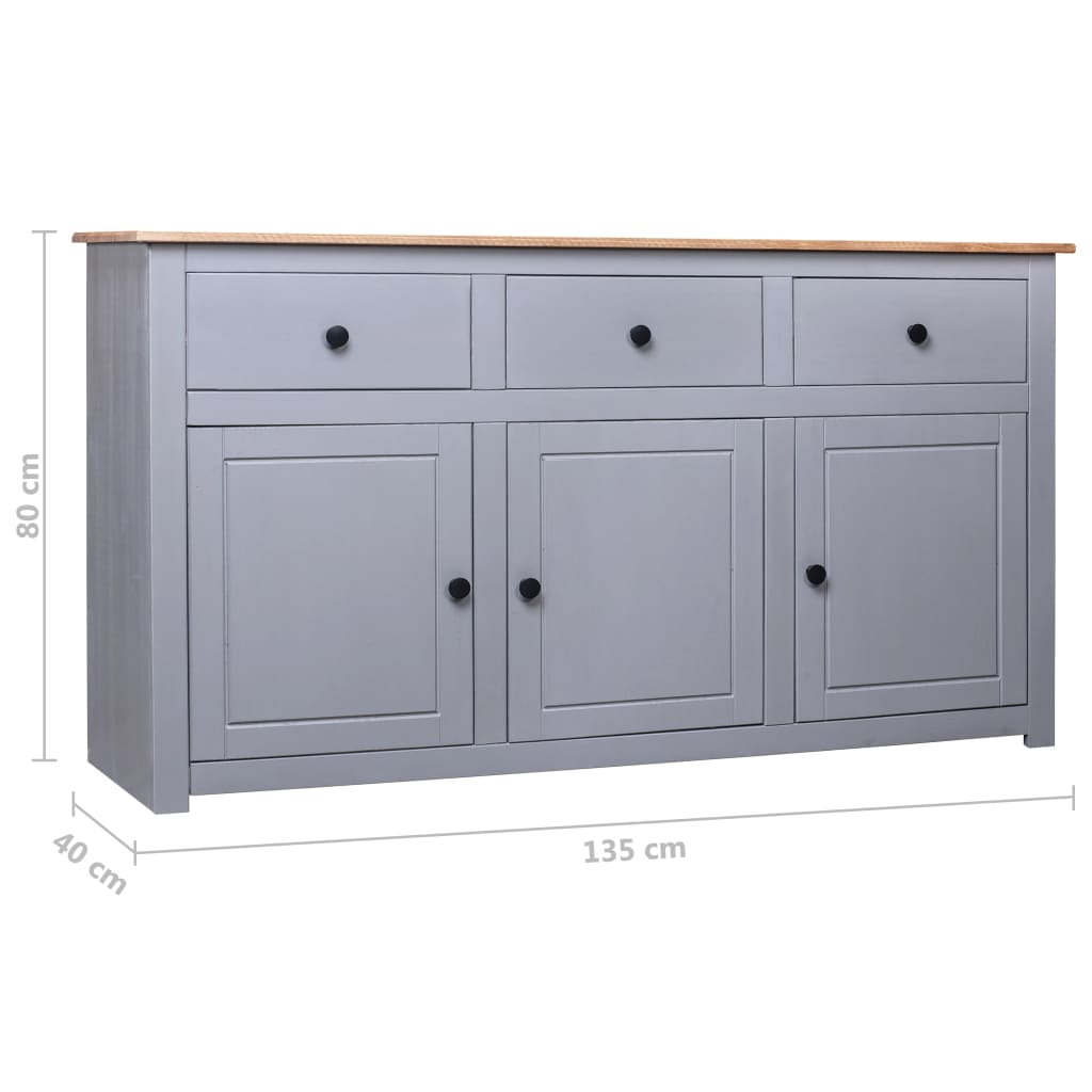 Dressoir Panama Range 35X40X80 Cm Massief Grenenhout Grijs
