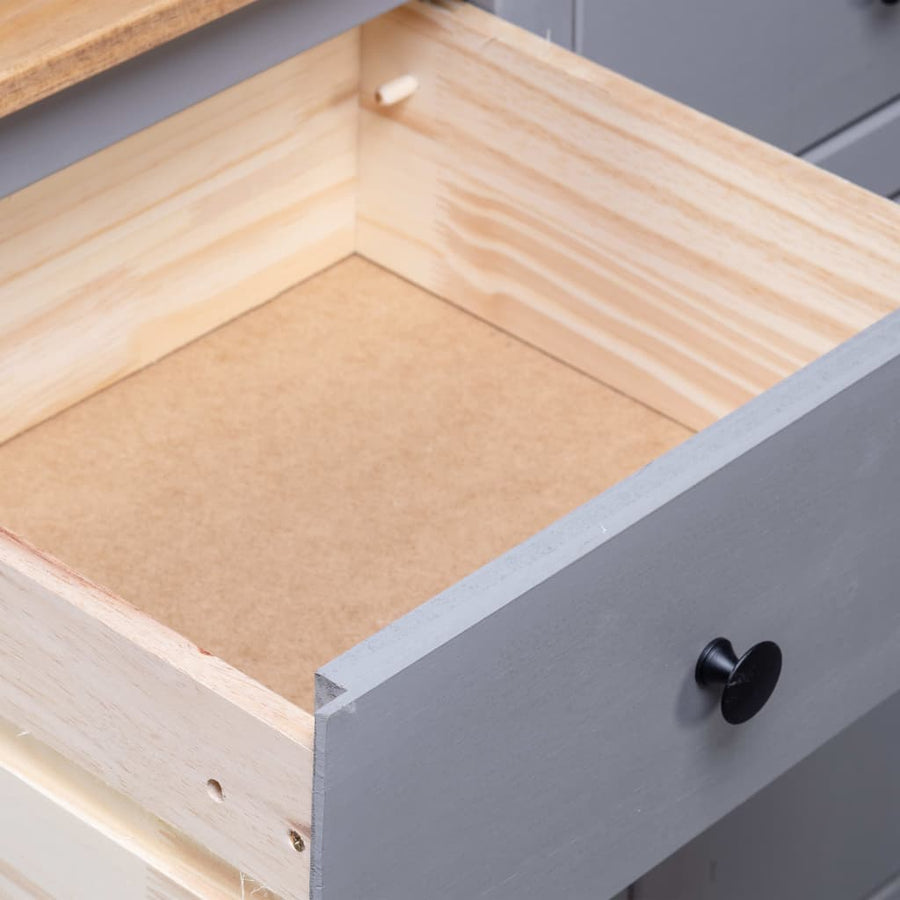 Dressoir Panama Range 35X40X80 Cm Massief Grenenhout Grijs