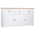 Dressoir Panama Range 135x40x80 cm massief grenenhout wit