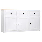 Dressoir Panama Range 135x40x80 cm massief grenenhout wit Wit