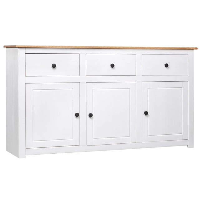 Dressoir Panama Range 135x40x80 cm massief grenenhout wit Wit