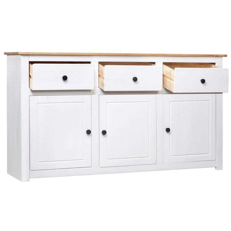 Dressoir Panama Range 135x40x80 cm massief grenenhout wit Wit