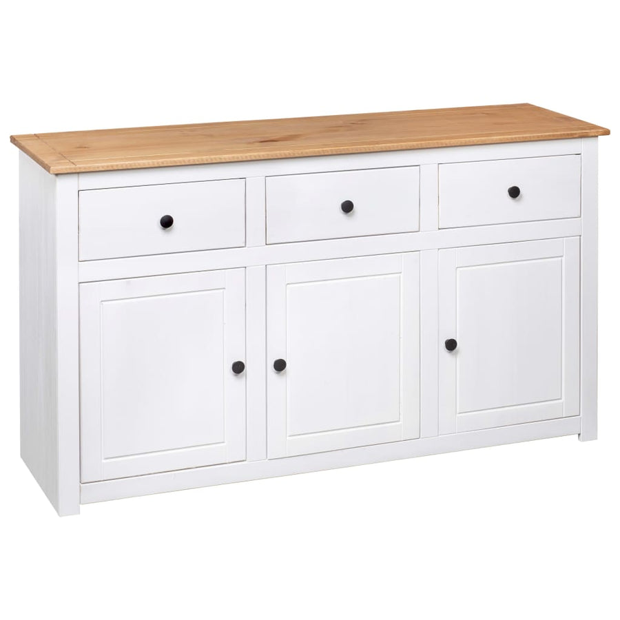 Dressoir Panama Range 135x40x80 cm massief grenenhout wit Wit
