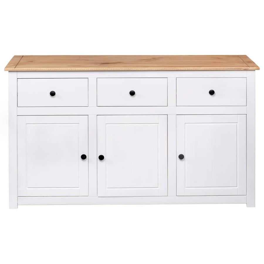 Dressoir Panama Range 135x40x80 cm massief grenenhout wit Wit