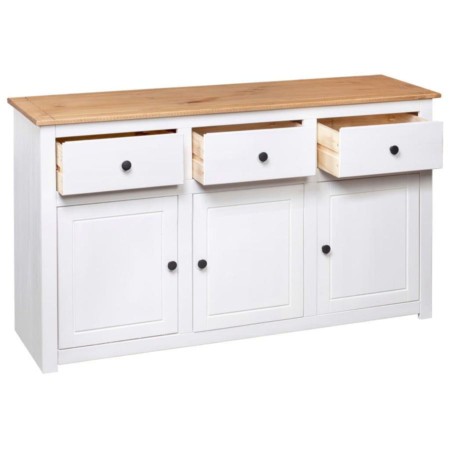 Dressoir Panama Range 135x40x80 cm massief grenenhout wit Wit