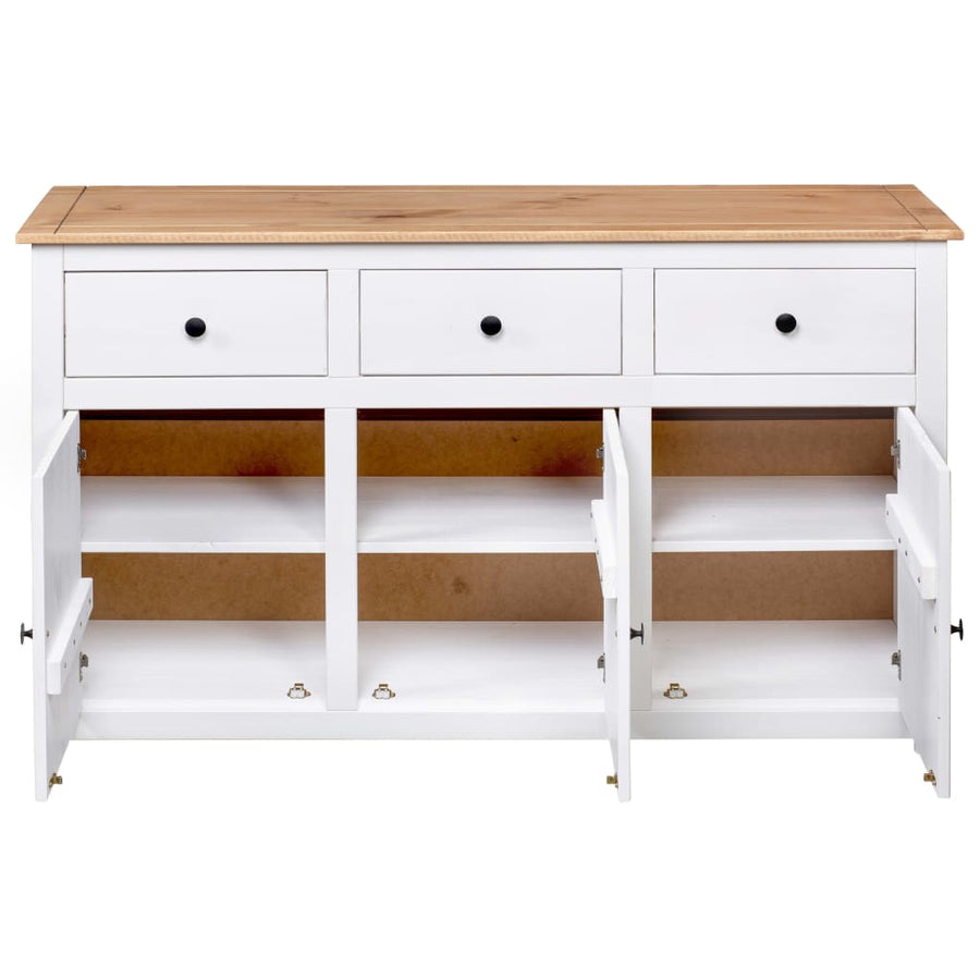 Dressoir Panama Range 135x40x80 cm massief grenenhout wit Wit