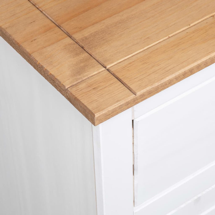 Dressoir Panama Range 135x40x80 cm massief grenenhout wit Wit