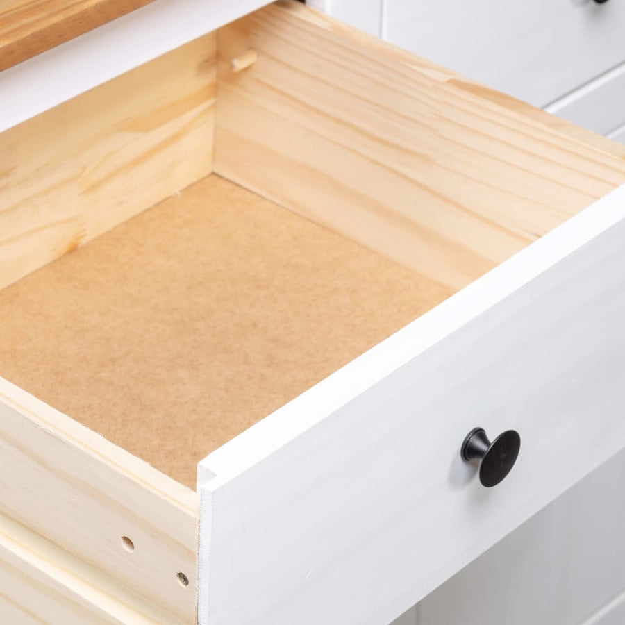 Dressoir Panama Range 135x40x80 cm massief grenenhout wit Wit