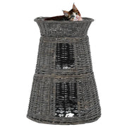 Kattenmandenset 3-delig wilgen grijs 47x34x60 cm