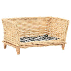 Hondenmand 50x33x30 cm wilgen met kussen