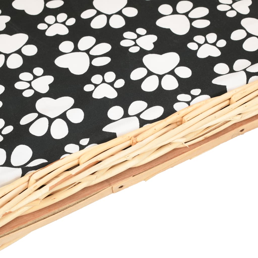 Hondenmand Met Kussen Natuurlijk Wilgen 50 x 33 x 30 cm Naturel