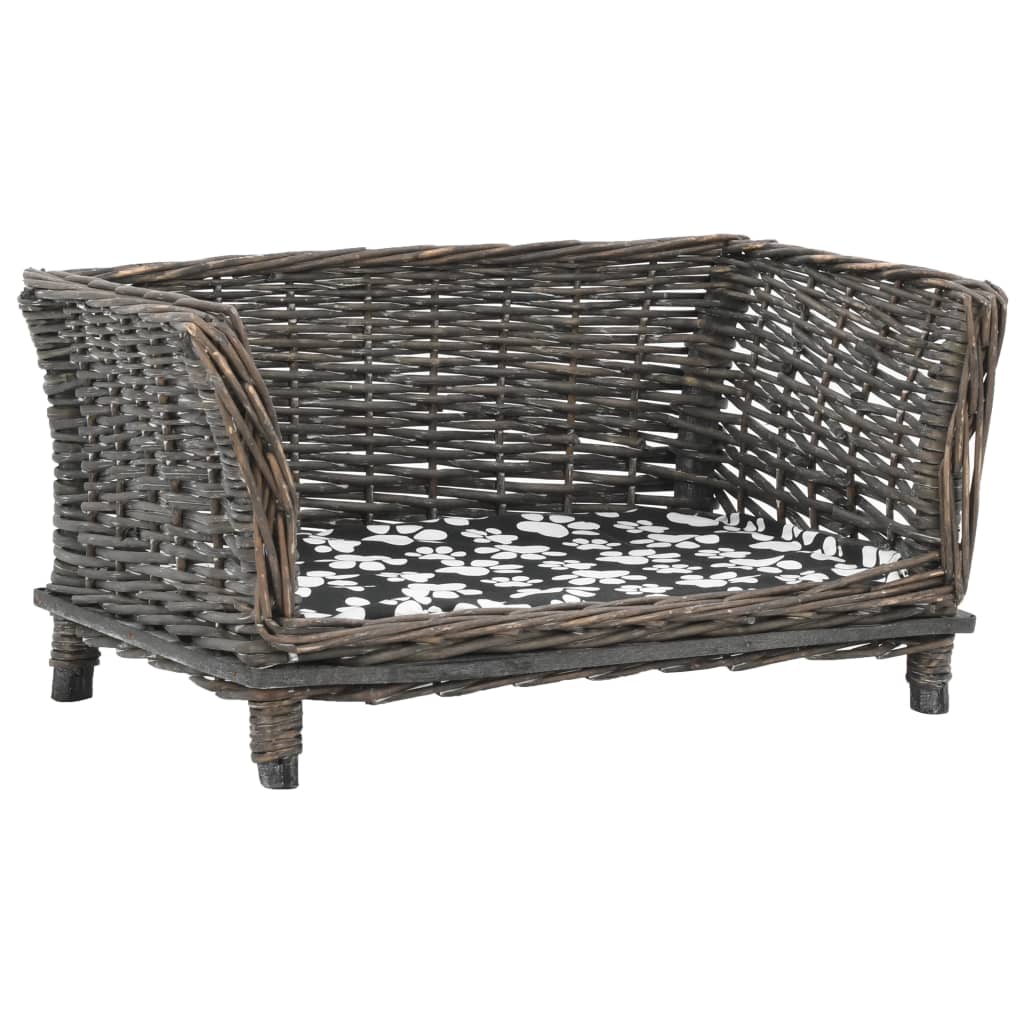 Hondenmand met kussen 50x33x30 cm natuurlijk wilgen grijs 50 x 33 x 30 cm Grijs