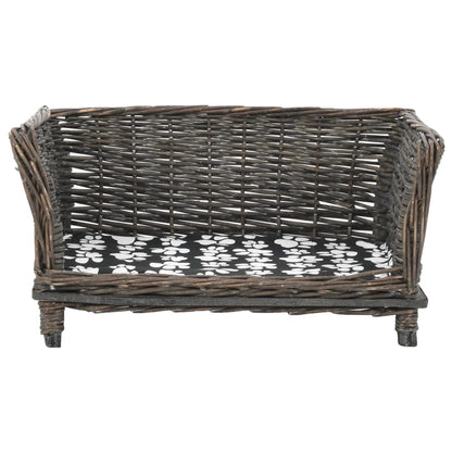Hondenmand met kussen 50x33x30 cm natuurlijk wilgen grijs 50 x 33 x 30 cm Grijs